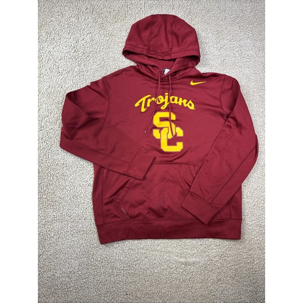 University Southern California Nike Therma-Fit Hoodie Men's M Red NCAA Football